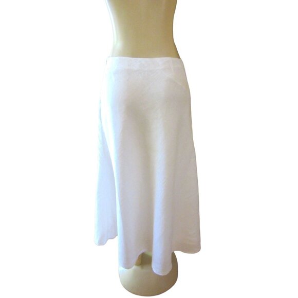 Edward 100 Percent Linen White Maxi Side Zip Fit and Flare Skirt in Size 6 - Picture 4 of 6